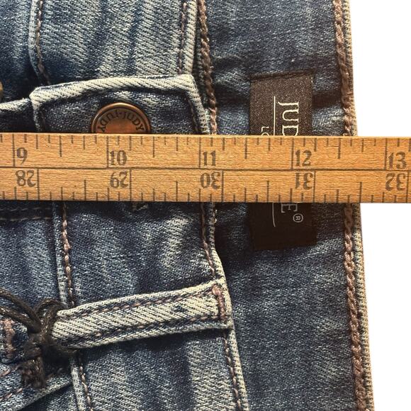 Judy Blue Distressed Straight Leg Jeans - Light Blue - Picture 8 of 15